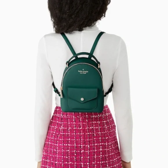 Kate Spade Deep Jade Green Schuyler Mini Backpack New Unused Kate Spade Schuyler Saffiano Mini Backpack Deep  main image 4